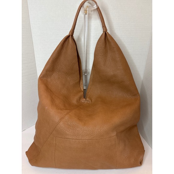 Shiraleah Handbags - Shiraleah Tan Vegan Leather Reversible Hobo Bag Slouchy Tote Camel Brown